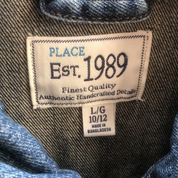 children’s place large denim cotton jacket 10/12 - Picture 7 of 8